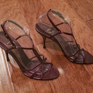 Delman Leather Strappy Heels Size 9